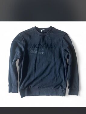 Moncler Black Embroidered Logo Crewneck Sweater